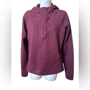 The North Face Hoodie Crescent Sunshine Maroon Fleece Pullover Womens Size M
